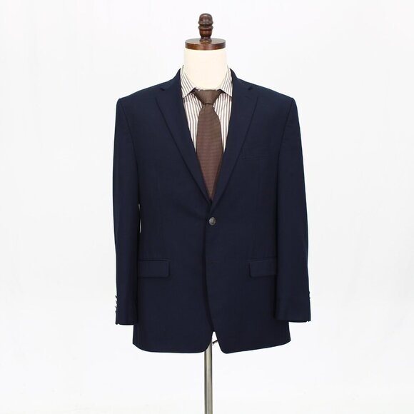 Michael Kors 42R Navy Solid 2-Button Sport Coat Blazer Jacket G881 - Picture 1 of 11